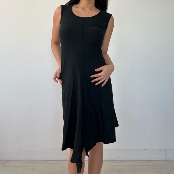 m.a+ Maurizio Amadei Black Sleeveless Asymmetrical Dress - X-Small - Picture 2 of 6
